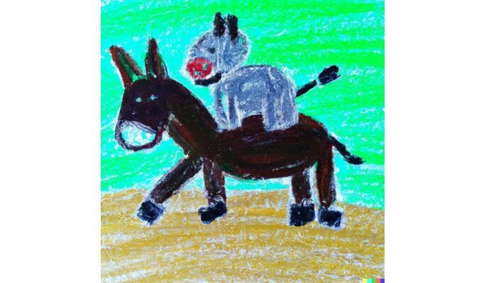 monkey on horse