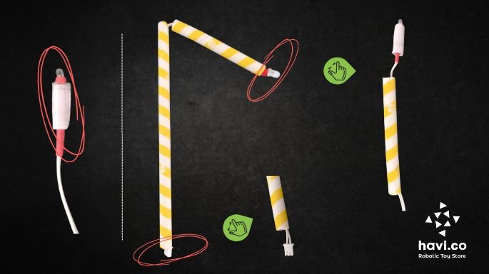 paper straw and led diy gramophone steps